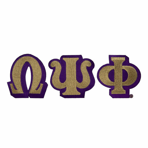 Large Letter Patch Sets - Omega Psi Phi, OldGold