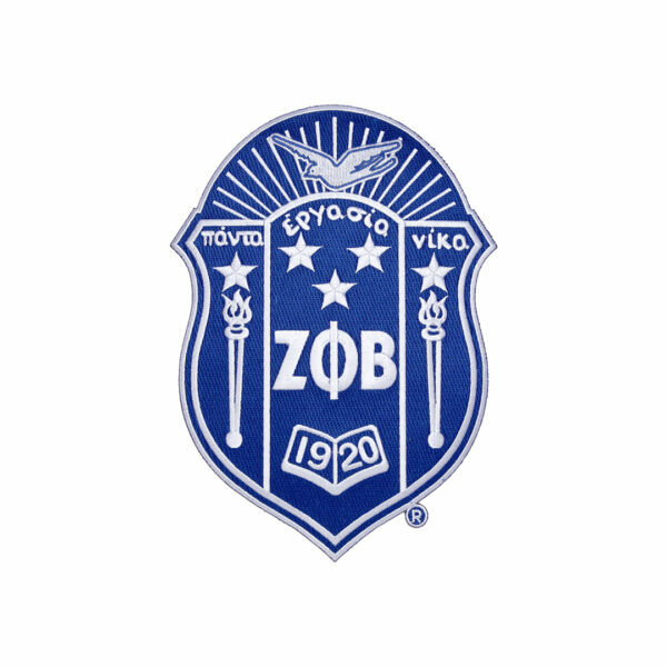 5 Inch Crest - Zeta Phi Beta, Blue/White