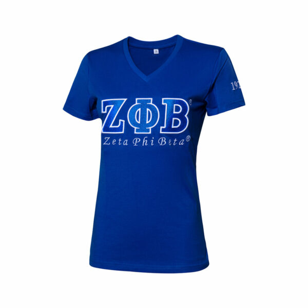 Luxury Embroidered Tee - Zeta Phi Beta, XXX-Large, Blue