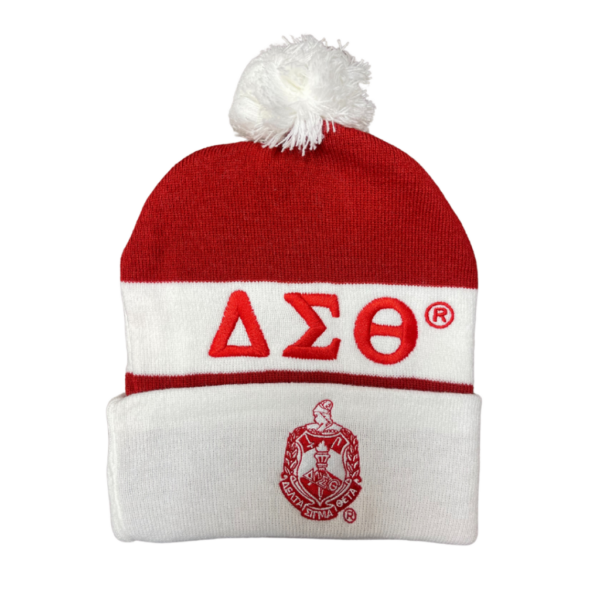 Embroidered Knit Beanie - Delta Sigma Theta, Red