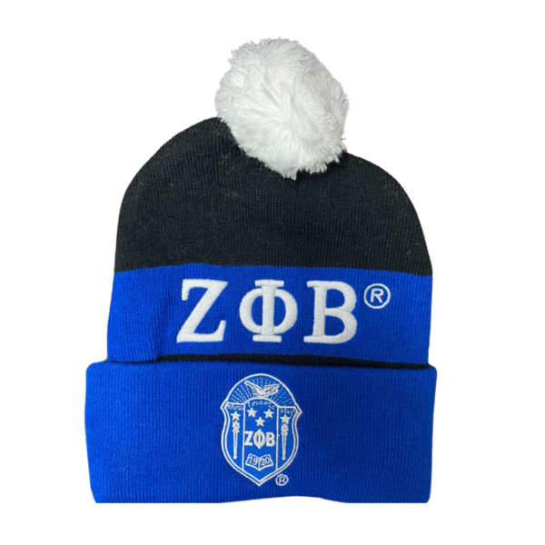 Embroidered Knit Beanie - Zeta Phi Beta, Black