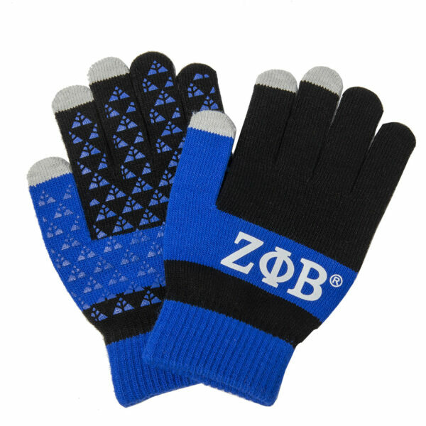 Knit Texting Gloves - Zeta Phi Beta, Black